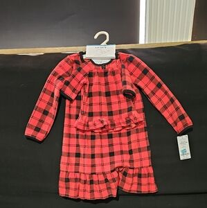 Carter's Red and Black Plaid Pj Set For Child And Doll.